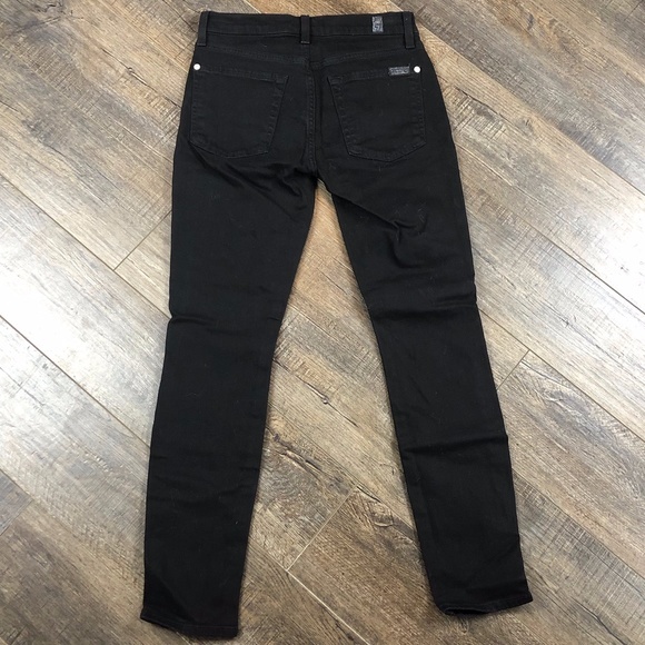 7 For All Mankind Black Skinny Jeans Pants Denim ((size 24)) - Picture 2 of 8